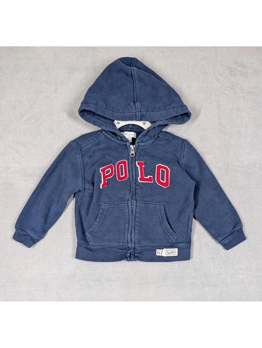 Polo Ralph Lauren Boys 18M Red Blue White 3pc Hoodie Shirt Pullover Clothing Lot